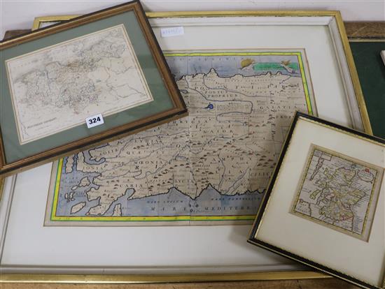 An 18th century map of Asia Minor, dedicated to William Duke of Gloucester, a Mordan map of Scotland and a later map of Northern German